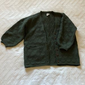 Green textured cardigan